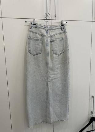 Zara юбка миди деним, джинсовая3 фото