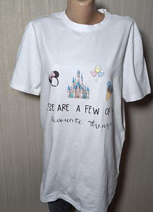 Футболка disney. біла футболка з принтом міні маус2 фото
