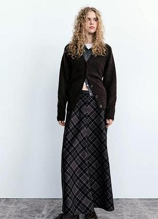 Длинная женская юбка в клетку zara new