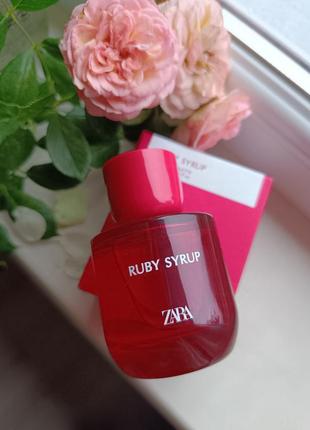 Духи zara ruby syrup 90ml eau de toilette в коробке упакованный парфюм zara ruby syrup туалетная вода zara
