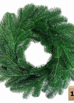 Венки хвойные рождественские lux литые d-40 см зелёные (упаковка 10 шт.)