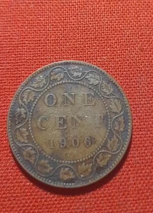 Канада 1 цент 1906 г. эдуард vii ,сохран