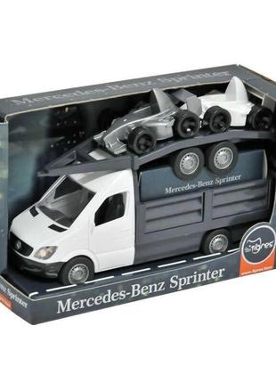 Машина "mercedes-benz sprinter" бортовой с лафетом 39670 (белый) (6) "тигрес" открываются двери кабины, 2