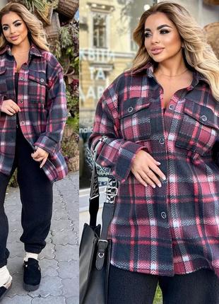 Комфортная теплая универсальная рубашка на пуговицах4 фото