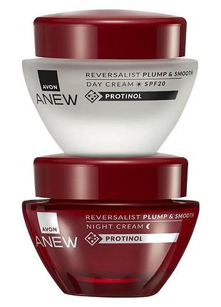Набір avon денний та нічний крем anew для шкіри 35+
