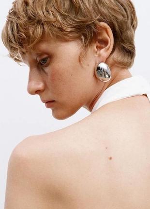 Массивные серьги egg errings в стиле mango zara cos