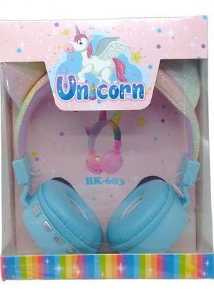 Навушники бездротові "unicorn" (блакитні)