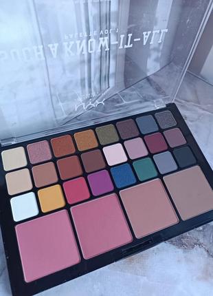 Палетка теней для век и румян для лица nyx such a know-it-all palette vol