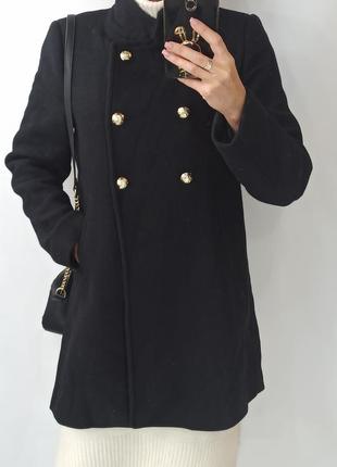 Пальто черное zara