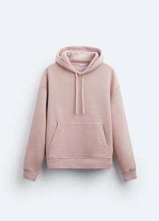 Худі базовий на флісі сірий з капюшоном толстовки s m l zara 0761/460