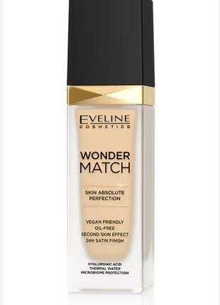 Тональная основа eveline wonder match light porcelain 30 мл
