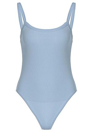 Ніжно небесно-голубе  рубчик,утягуюче боді жіноче4 фото