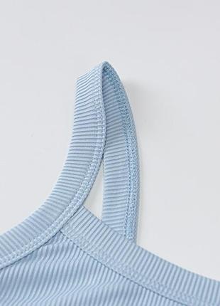 Ніжно небесно-голубе  рубчик,утягуюче боді жіноче7 фото