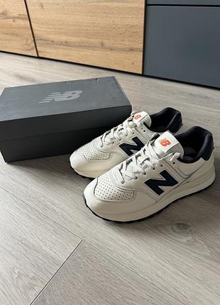 Кроссовки кожаные белые молочные new balance 39р 25см
