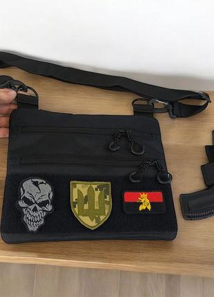 Черная сумка тактическая нагрудная, сумка через плечо военная, мужская сумка-слинг тактическая shop