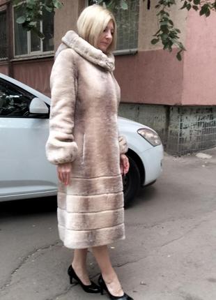 Шикарная шуба мутон натуральная
