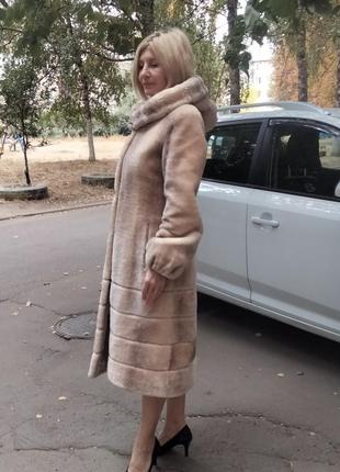 Шикарная шуба мутон натуральная2 фото