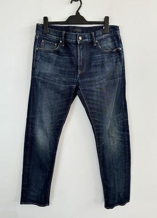 Джинсы с потертостями на селвидже uniqlo japanese fabric by kaihara