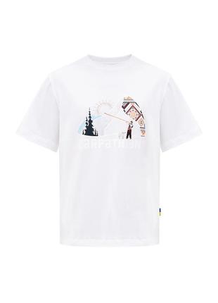 Bravery original oversize біла "carpathians"футболка4 фото