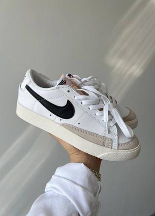 Nike blazer low white black кеды кроссовки натуральная кожа