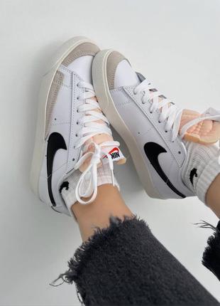 Nike blazer low white black кеды кроссовки натуральная кожа
