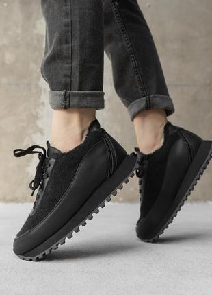 Женские кроссовки мех black
