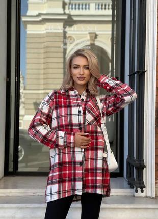 Теплая рубашка свободного кроя