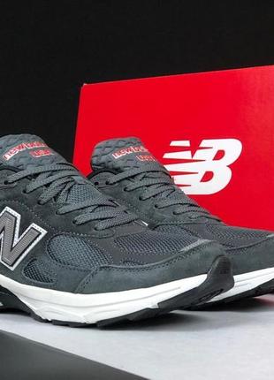 Чоловічі кросівки new balance 990 сірі з білим повсякденні кросівки весняні спортивні літні кросівки