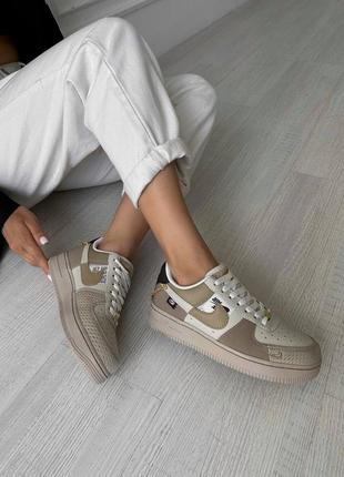 technical air force new beige кеды кроссовки кожа