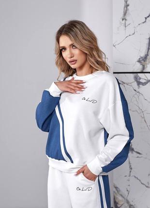 Спортивний комбінований костюм із джинсу і двонитки