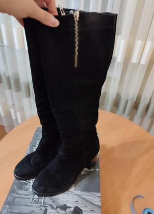 Сапоги замшевые