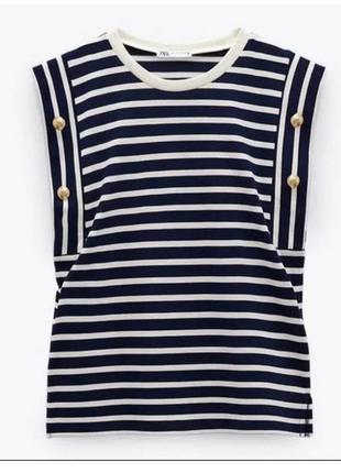 Трикотажная плотная полосканая футболка от zara