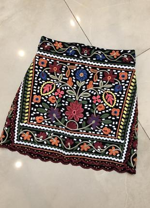 Юбка с вышивкой zara3 фото