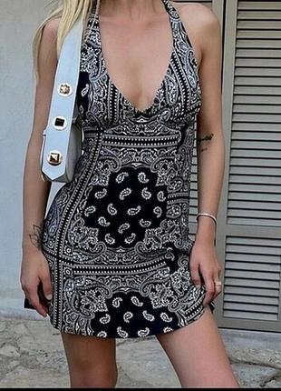 Платье черная бандана bershka