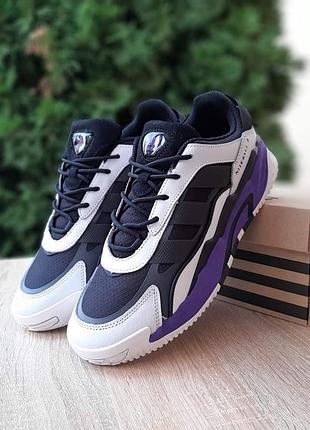Мужские демисезонные черно-белые кроссовки adidas oznova 🆕 кроссовки адидас
