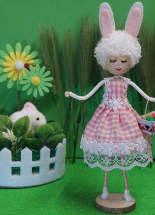 Лялька ручної роботи пасхальний зайчик
