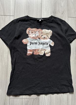 Футболка palm angels підліткова чорна дитяча