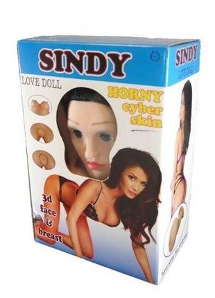 Надувна секс лялька із вставкою вагіною з кібершкіри та вібростимуляцією sindy 3d