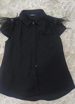 Нарядна блуза з пір'ям 5-6 років