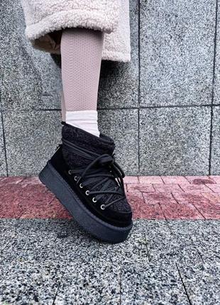 Черные угги замш