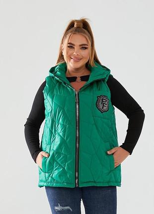 Женская жилетка жилет с капюшоном осень деми