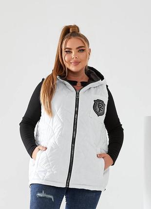 Женская жилетка жилет с капюшоном осень деми