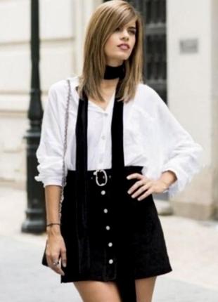 Кожаная замшевая юбка мини zara