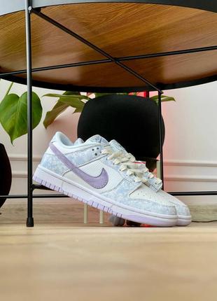 Кроссовки nike dunk low purple pulse white/ light blue dm9467-500