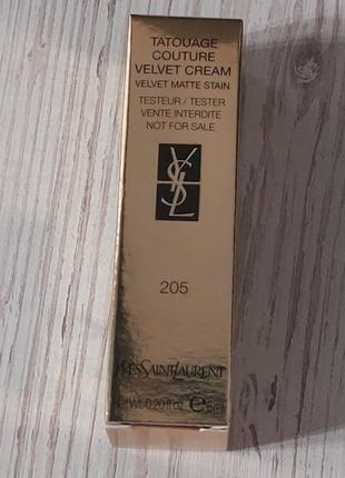 Жидкая матовая помада для губ yves saint laurent totouage couture velvet cream 205...