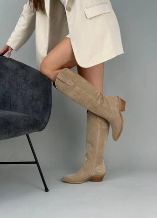 Козаки жіночі шкіряні чорні чоботи ковбойки демісезонні високі