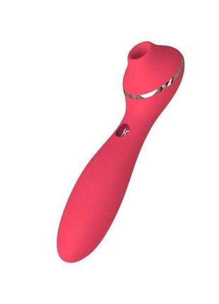 Вакуумний стимулятор клітора та вагінальний вібратор kistoy polly plus red