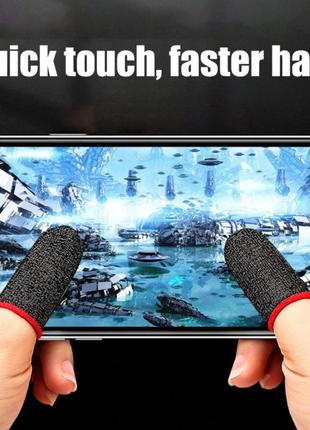 Игровые напальчники для игр на телефоне, смартфоне heon-f1r 1 пара мобильные напальчники для сенсорных экранов2 фото