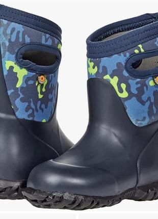 Cапоги резиновые осень/зима bogs waterproof 30 сине-желтый