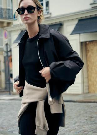 Куртка стеганая черная zara